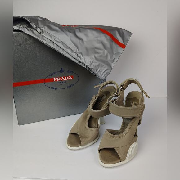 Prada Calzature Donna Kkaki Open Toe Sandal IT Size 40 - Picture 1 of 17